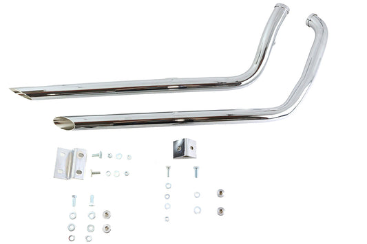 HARLEY 40 Zoll Schrotflinten-Auspuff-Dragpipe-Set Slash Cut Stil passend für 2007-2017 FXST,