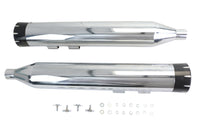 HARLEY Wyatt Gatling Schalldämpfer-Set Chrom mit schwarzen Dolchspitzen passend für 1995-2016 FLT,