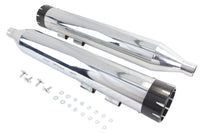 HARLEY Wyatt Gatling Schalldämpfer-Set Chrom mit schwarzen Dolchspitzen passend für 1995-2016 FLT,