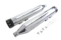 HARLEY Wyatt Gatling Schalldämpfer-Set Chrom mit schwarzen Dolchspitzen passend für 1995-2016 FLT,