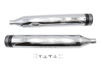 HARLEY Wyatt Gatling Schalldämpferset Chrom mit schwarzen Saturn-Endkappen passend für 1995-2016 FLT,