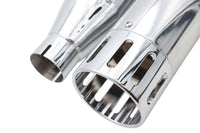 HARLEY Wyatt Gatling Schalldämpfer-Set Chrom mit Chrom Slot Tips passend für 2017-UP FLT,