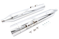 HARLEY Wyatt Gatling Schalldämpfer-Set Chrom mit Chrom Slash Up Endkappen passend für 1995-2016 FLT,