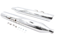HARLEY Wyatt Gatling Schalldämpfer-Set Chrom mit Chrom Slash Up Endkappen passend für 1995-2016 FLT,