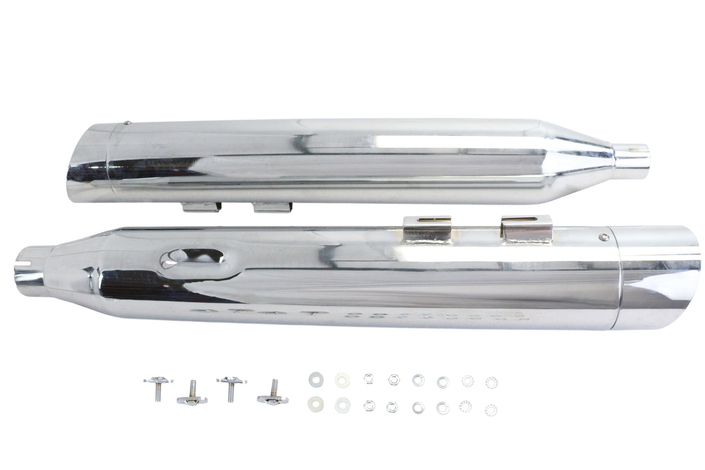HARLEY Wyatt Gatling Schalldämpfer-Set Chrom mit Chrom-Slash-Up-Endkappen passend für FLT Modelle ab 2017,