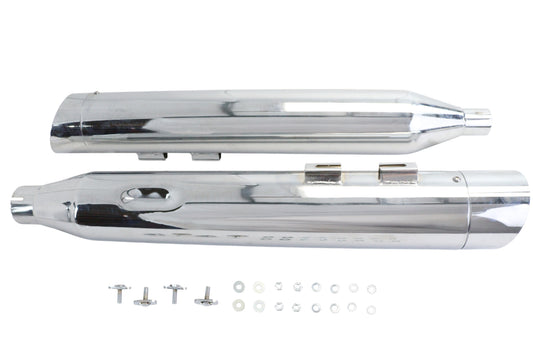 HARLEY Wyatt Gatling Schalldämpfer-Set Chrom mit Chrom-Slash-Up-Endkappen passend für FLT Modelle ab 2017,
