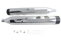 HARLEY Wyatt Gatling Schalldämpfer-Set Chrom mit schwarzen Konturspitzen, passend für 1995-2016 FLT,