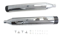 HARLEY Wyatt Gatling Schalldämpfer-Set Chrom mit schwarzen Konturspitzen, passend für 1995-2016 FLT,