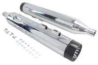 HARLEY Wyatt Gatling Schalldämpfer-Set Chrom mit schwarzen Konturspitzen, passend für 1995-2016 FLT,