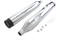 HARLEY Wyatt Gatling Schalldämpfer-Set Chrom mit schwarzen Konturspitzen, passend für 1995-2016 FLT,