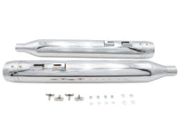 HARLEY Wyatt Gatling Schalldämpfer-Set Chrom mit Chrom Rocket Booster Passend für 1995-2016 FLT,