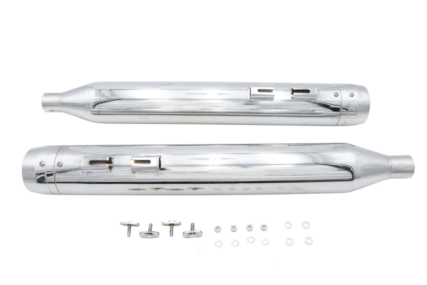 HARLEY Wyatt Gatling Schalldämpfer-Set Chrom mit Chrom Rocket Booster Passend für 1995-2016 FLT,