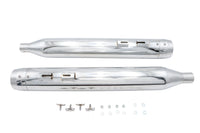 HARLEY Wyatt Gatling Schalldämpfer-Set Chrom mit Chrom Rocket Booster Passend für 1995-2016 FLT,