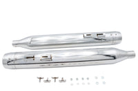 HARLEY Wyatt Gatling Schalldämpfer-Set Chrom mit Chrom Rocket Booster Passend für 1995-2016 FLT,