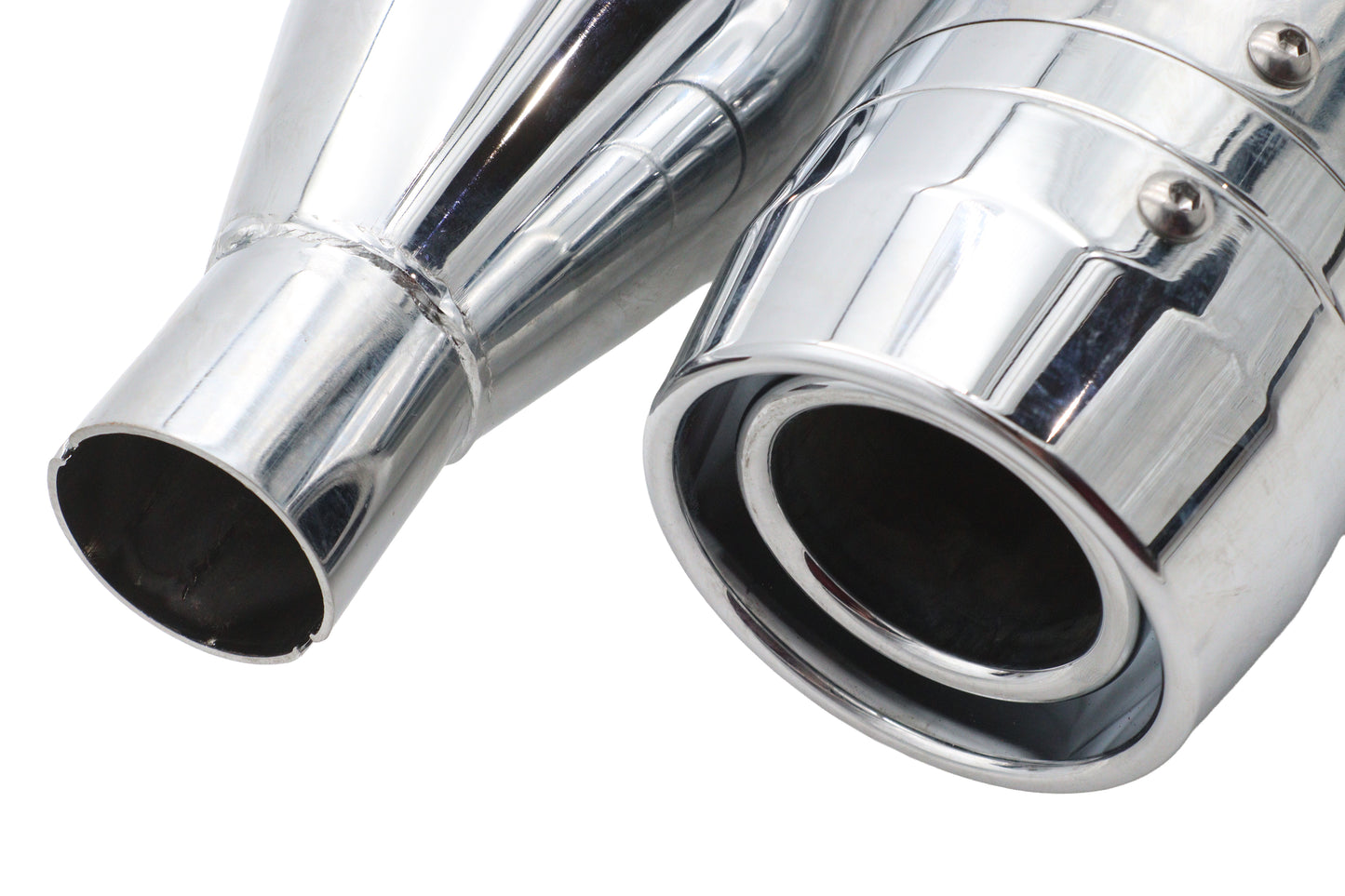 HARLEY Wyatt Gatling Schalldämpfer-Set Chrom mit Chrom Rocket Booster Passend für 1995-2016 FLT,
