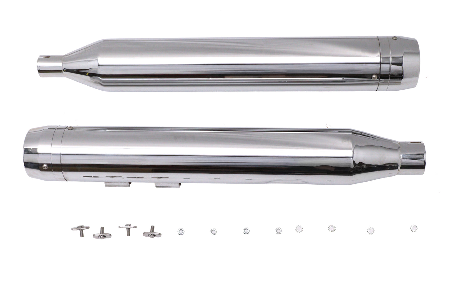 HARLEY Wyatt Gatling Schalldämpfer-Set Chrom mit Chrom Rocket Booster Passend für 2017-UP FLT,