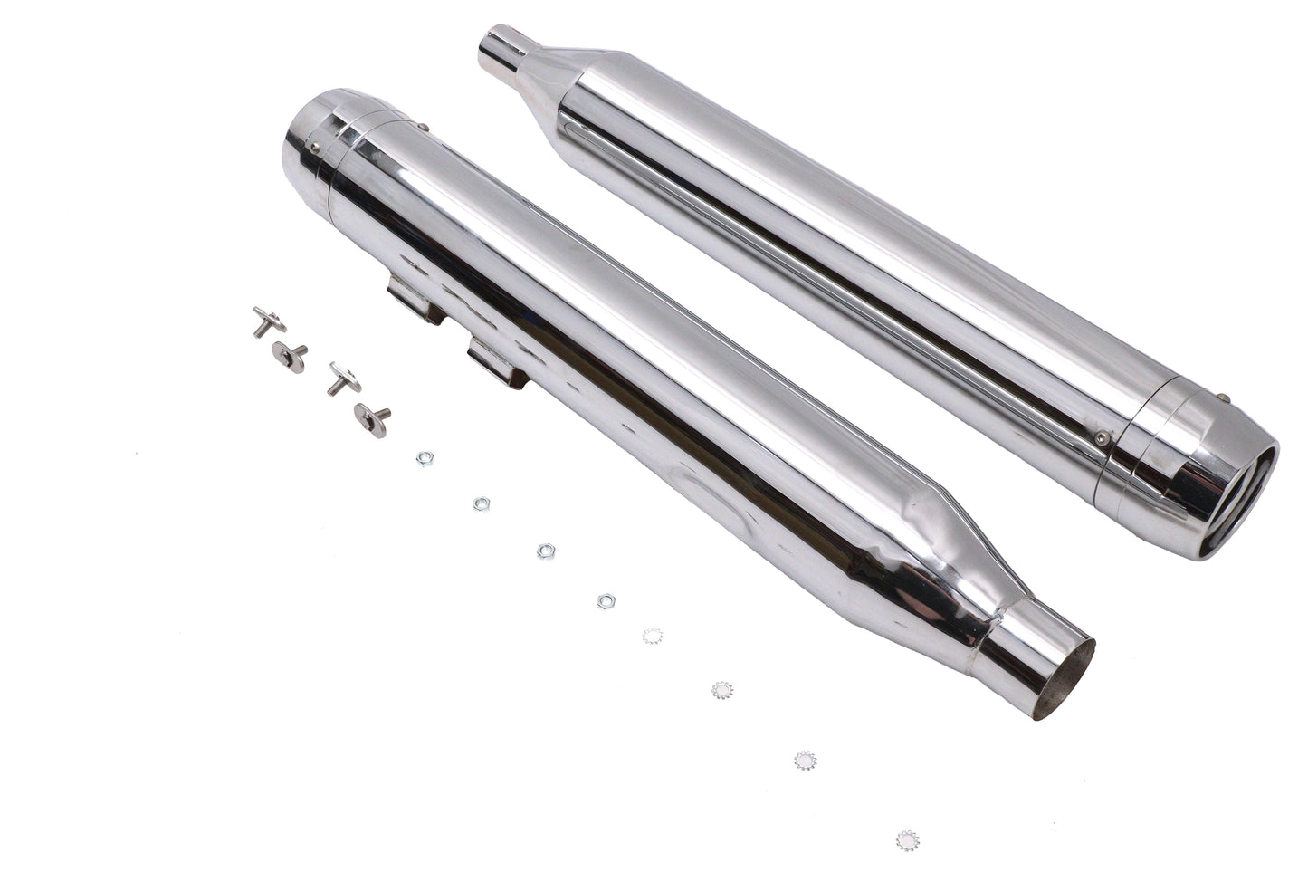 HARLEY Wyatt Gatling Schalldämpfer-Set Chrom mit Chrom Rocket Booster Passend für 2017-UP FLT,