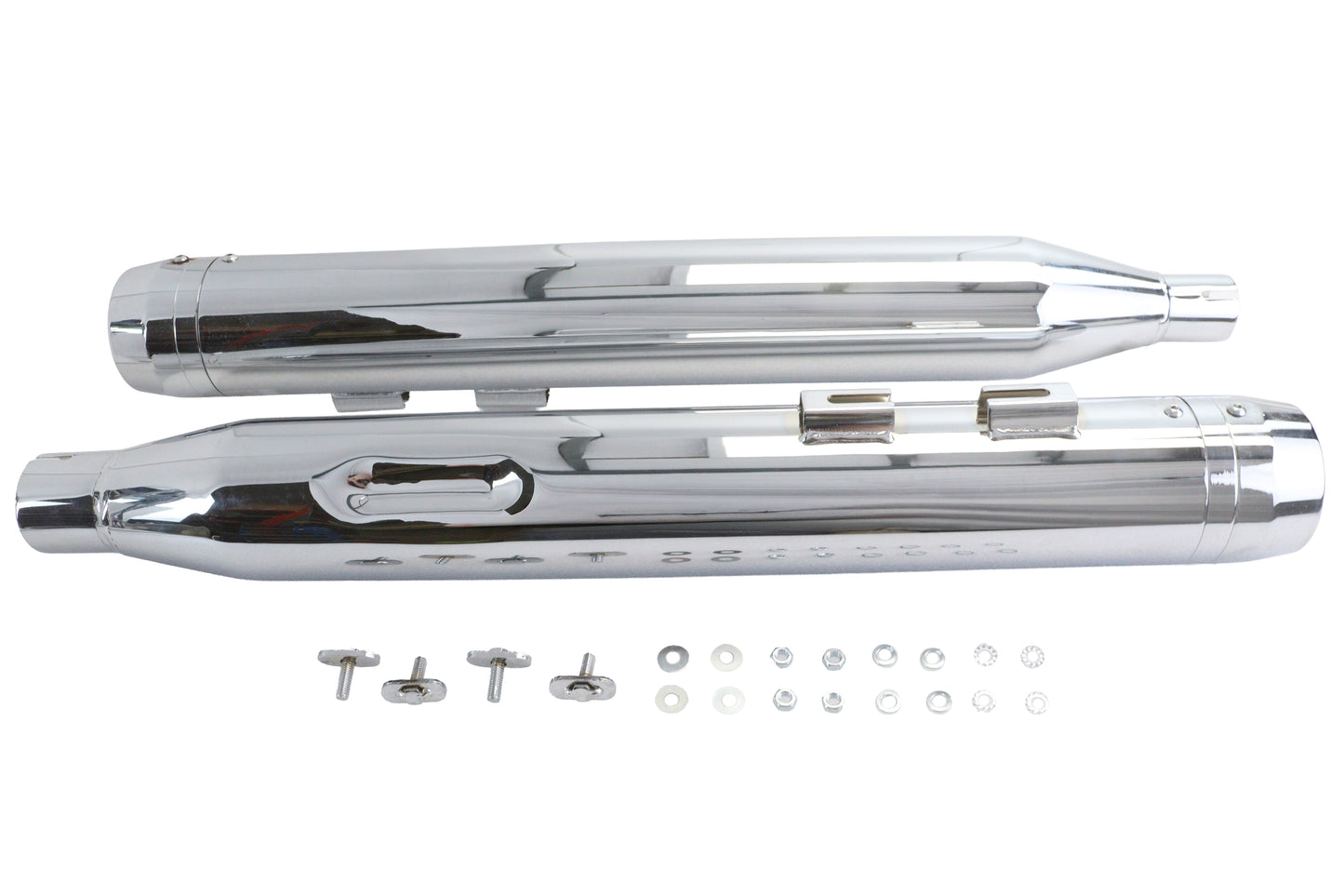 HARLEY Wyatt Gatling Schalldämpfer-Set Chrom mit Chrom Rocket Booster Passend für 2017-UP FLT,