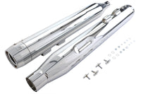 HARLEY Wyatt Gatling Schalldämpfer-Set Chrom mit Chrom Rocket Booster Passend für 2017-UP FLT,