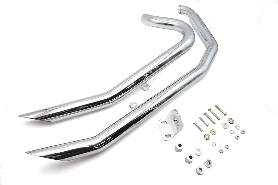 HARLEY Big Growl Auspuff Upswept Double Barrel Drag Pipe Set Chrom passend für 1986-2005 FXST, 1986-2005