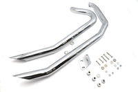 HARLEY Big Growl Auspuff Upswept Double Barrel Drag Pipe Set Chrom passend für 1986-2005 FXST, 1986-2005
