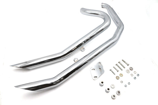 HARLEY Big Growl Auspuff Upswept Double Barrel Drag Pipe Set Chrom passend für 1986-2005 FXST, 1986-2005