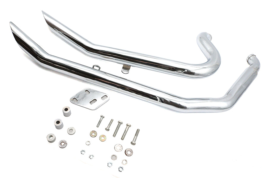 HARLEY Big Growl Auspuff Upswept Double Barrel Drag Pipe Set Chrom passend für 1986-2005 FXST, 1986-2005