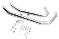 HARLEY Big Growl Auspuff Upswept Double Barrel Drag Pipe Set Chrom passend für 1986-2005 FXST, 1986-2005