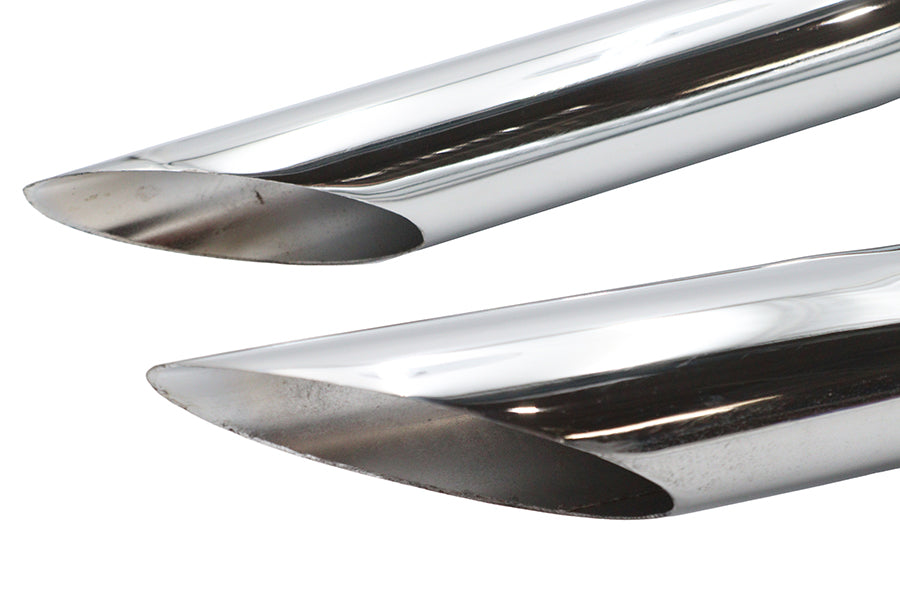 HARLEY Big Growl Auspuff Upswept Double Barrel Drag Pipe Set Chrom passend für 1986-2005 FXST, 1986-2005
