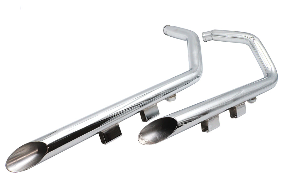 HARLEY Ultima Auspuff 2 Zoll Drag Pipe Set Slash Cut Enden Passend für 2004-2006 XL,