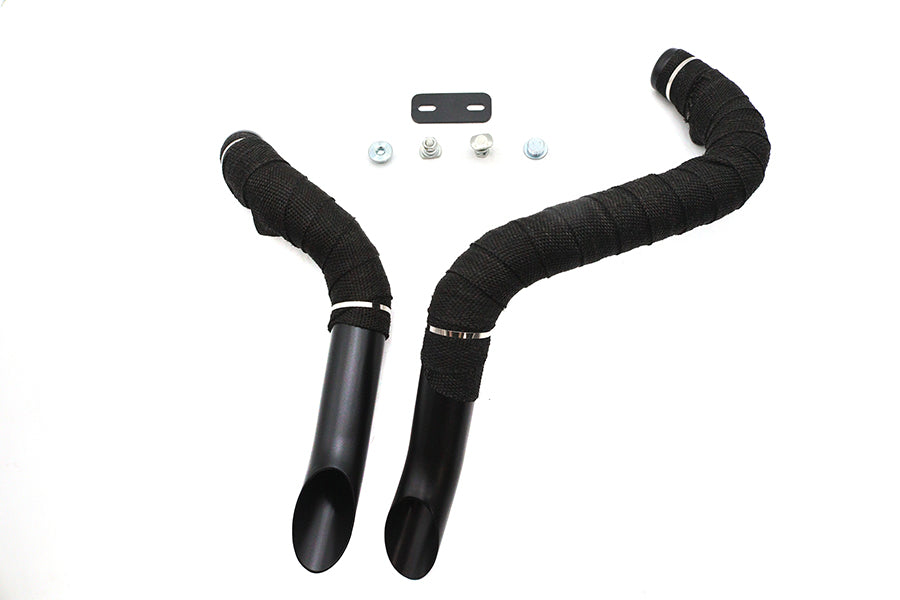 HARLEY Big Growl Auspuff Drag Pipe Short Shots Schwarz Passend für 1984-2015 FLST, 1984-2015 FXST, 1991-2