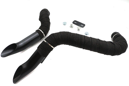 HARLEY Big Growl Auspuff Drag Pipe Short Shots Schwarz Passend für 1984-2015 FLST, 1984-2015 FXST, 1991-2
