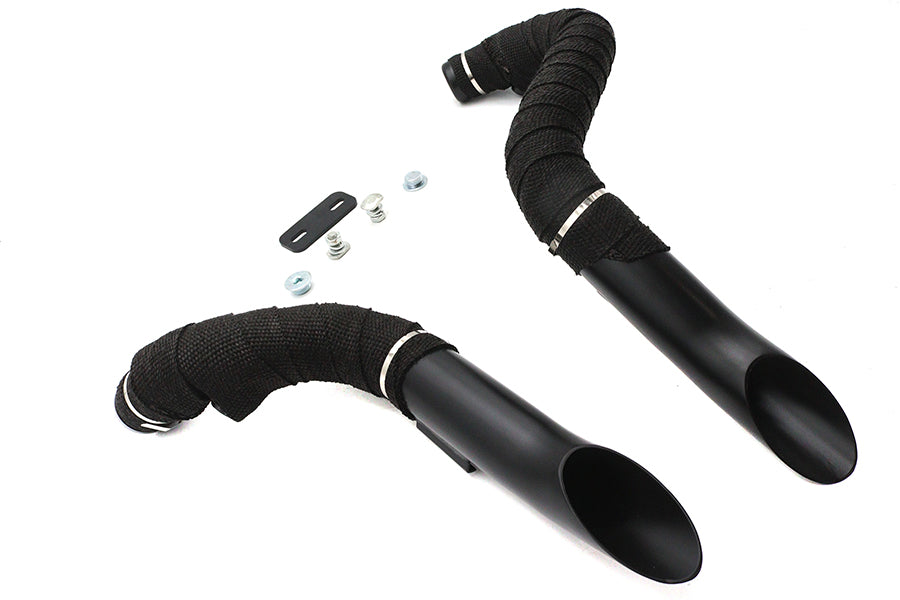 HARLEY Big Growl Auspuff Drag Pipe Short Shots Schwarz Passend für 1984-2015 FLST, 1984-2015 FXST, 1991-2