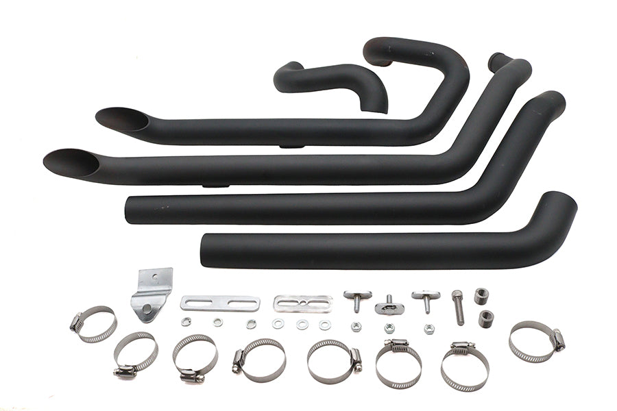 HARLEY Wyatt Gatling FXST Street Fighter Drag Pipe Satz Schwarz Passend für 1986-2006 FXST,