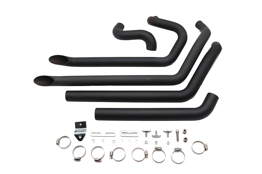 HARLEY Wyatt Gatling FXST Street Fighter Drag Pipe Satz Schwarz Passend für 1986-2006 FXST,