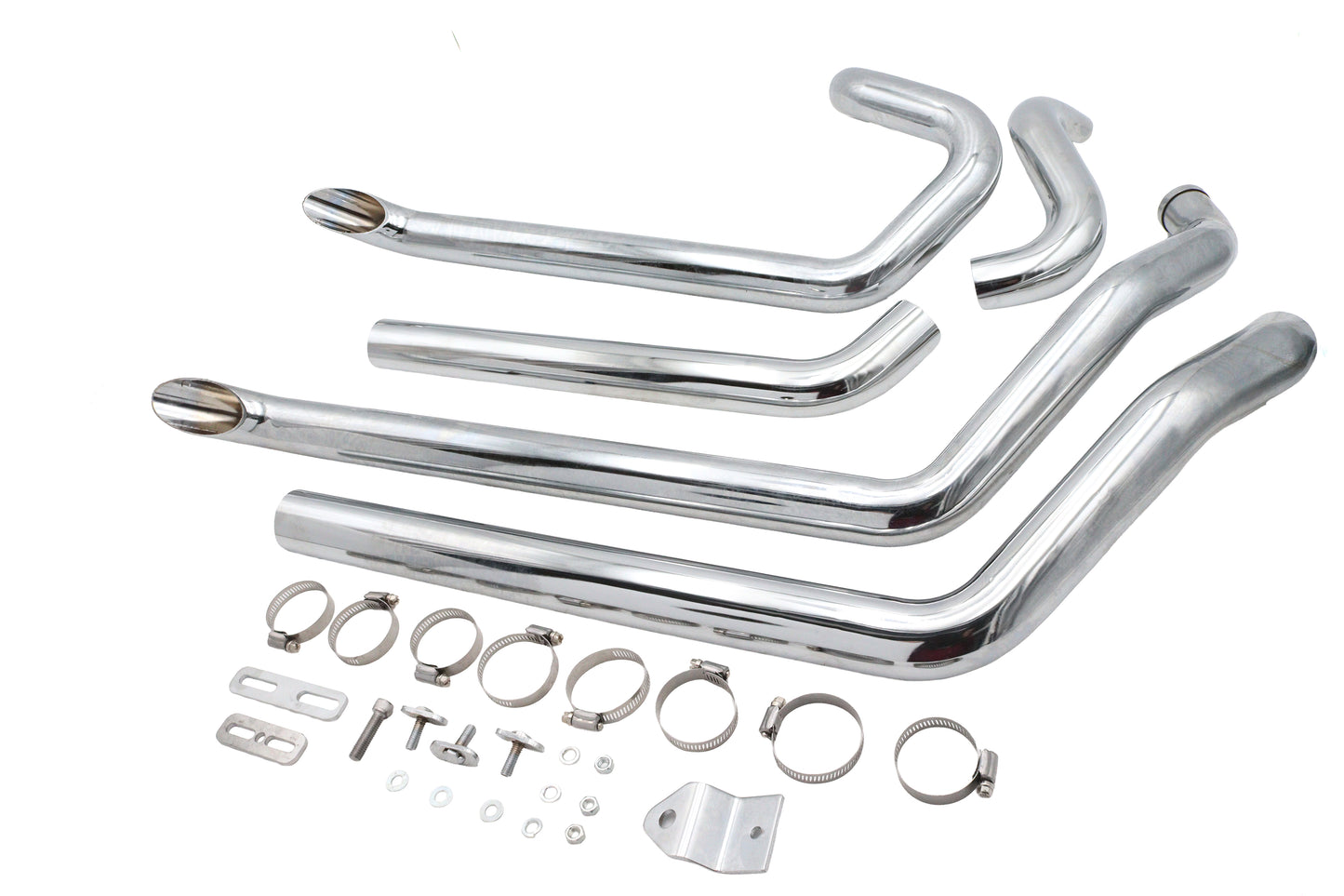 HARLEY Wyatt Gatling FXST Street Fighter Drag Pipe Set Chrom, passend für 2007-UP FXST,