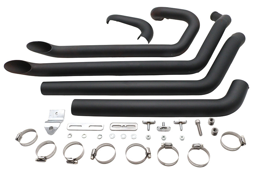 HARLEY Wyatt Gatling FXST Street Fighter Drag Pipe Set Schwarz passend für 2007-UP FXST,