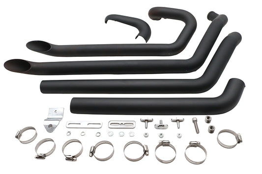HARLEY Wyatt Gatling FXST Street Fighter Drag Pipe Set Schwarz passend für 2007-UP FXST,
