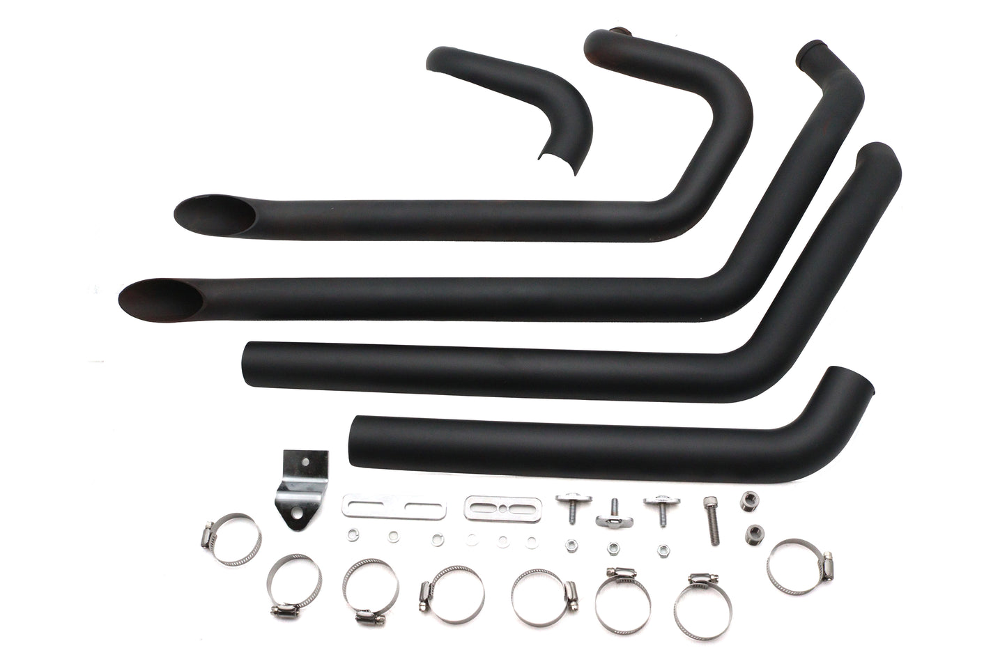 HARLEY Wyatt Gatling FXST Street Fighter Drag Pipe Set Schwarz passend für 2007-UP FXST,