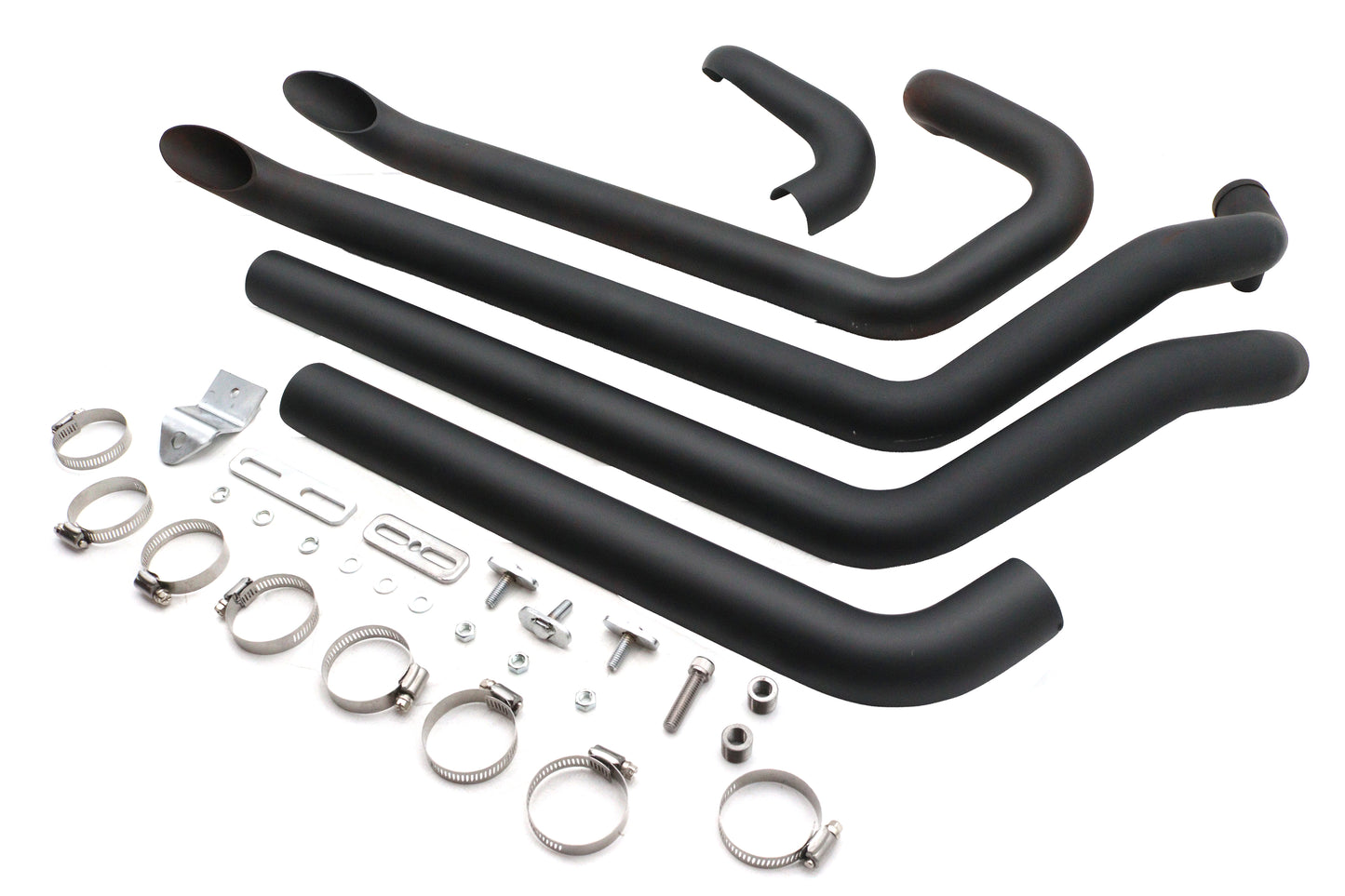 HARLEY Wyatt Gatling FXST Street Fighter Drag Pipe Set Schwarz passend für 2007-UP FXST,