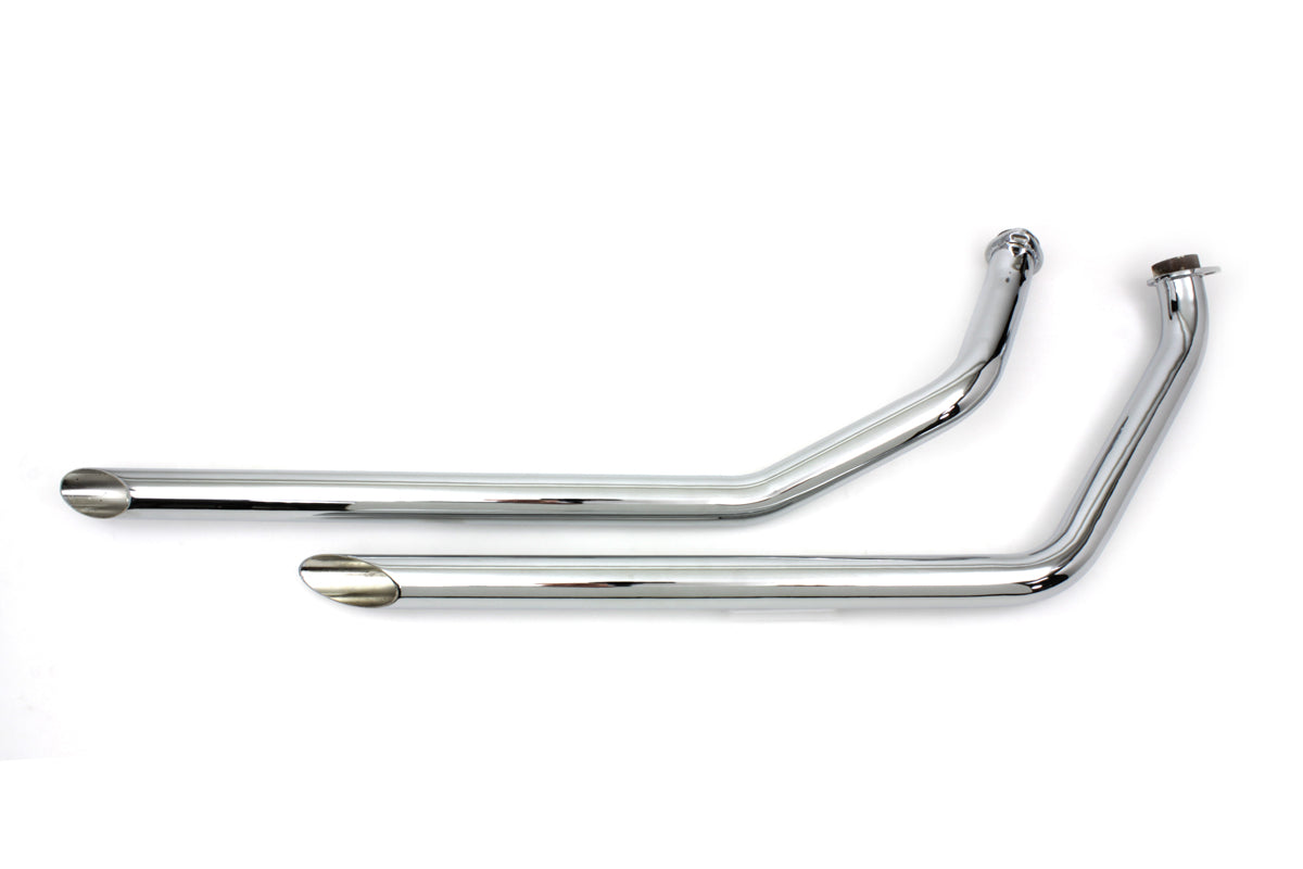 HARLEY MCM Auspuff Drag Pipe Set Slash Cut Chrom Passend für 1971-1984 FX,