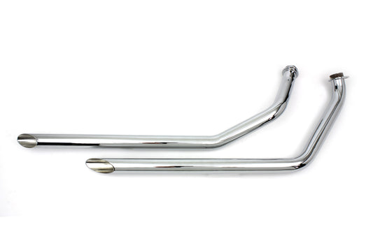 HARLEY MCM Auspuff Drag Pipe Set Slash Cut Chrom Passend für 1971-1984 FX,