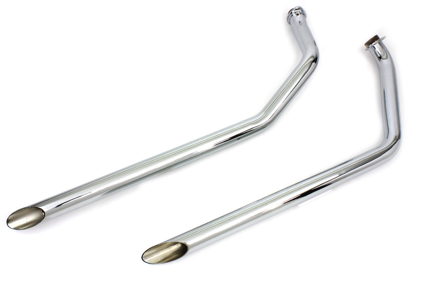 HARLEY MCM Auspuff Drag Pipe Set Slash Cut Chrom Passend für 1971-1984 FX,