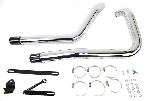 HARLEY MCM 2-1/4 Zoll Vortex Drag Pipe Set Passend für 1986-2003 XL,