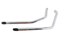 HARLEY Auspuff Drag Pipe Set mit kurzen schwarzen Slash-Endstücken Passend für 2007-2017 FXST, 2007-2017 FLST,