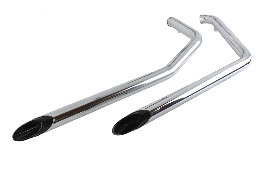 HARLEY Auspuff Drag Pipe Set mit kurzen schwarzen Slash-Endstücken Passend für 2007-2017 FXST, 2007-2017 FLST,