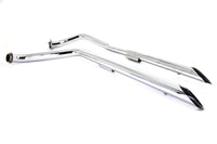 HARLEY MCM Auspuff Drag Pipe Set mit schwarzen Endkappen Passend für 1970–1984 FXE,