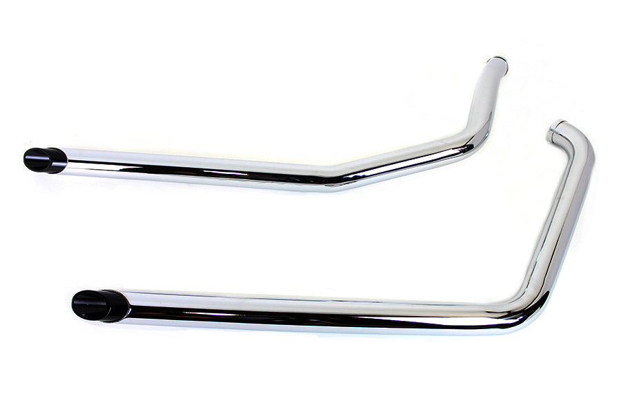 HARLEY Auspuff Drag Pipe Set mit kurzen schwarzen Slash-Spitzen passend für 1986-2006 FXST,