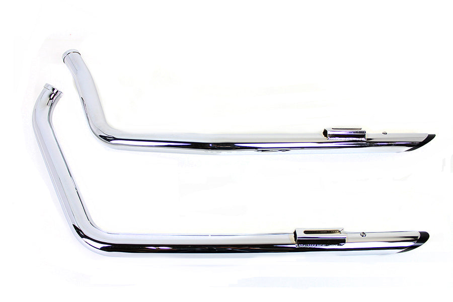 HARLEY Auspuff Drag Pipe Set mit kurzen schwarzen Slash-Spitzen passend für 1986-2006 FXST,