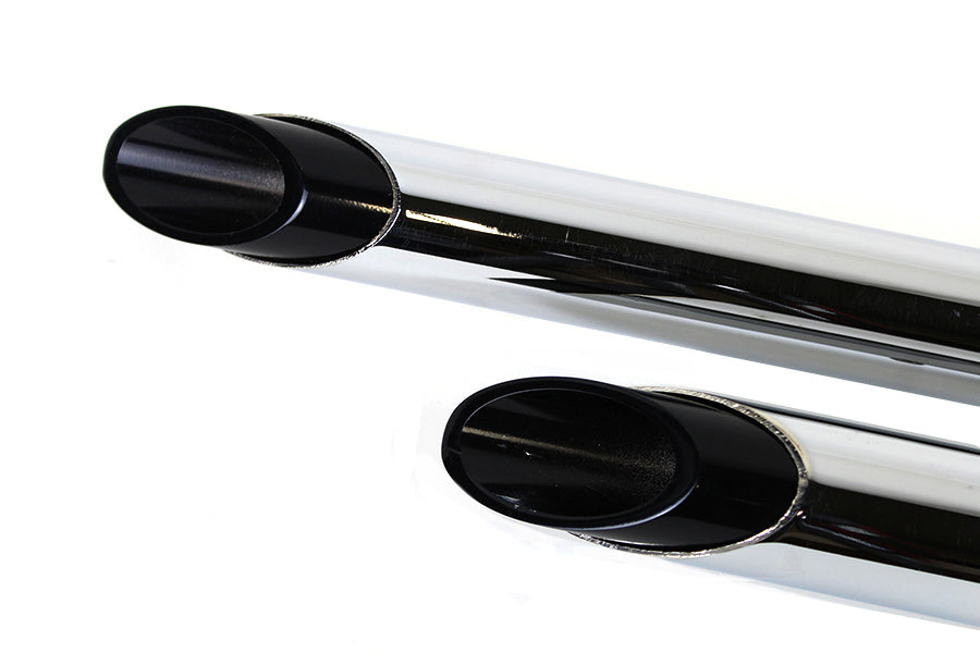 HARLEY Auspuff Drag Pipe Set mit kurzen schwarzen Slash-Spitzen passend für 1986-2006 FXST,